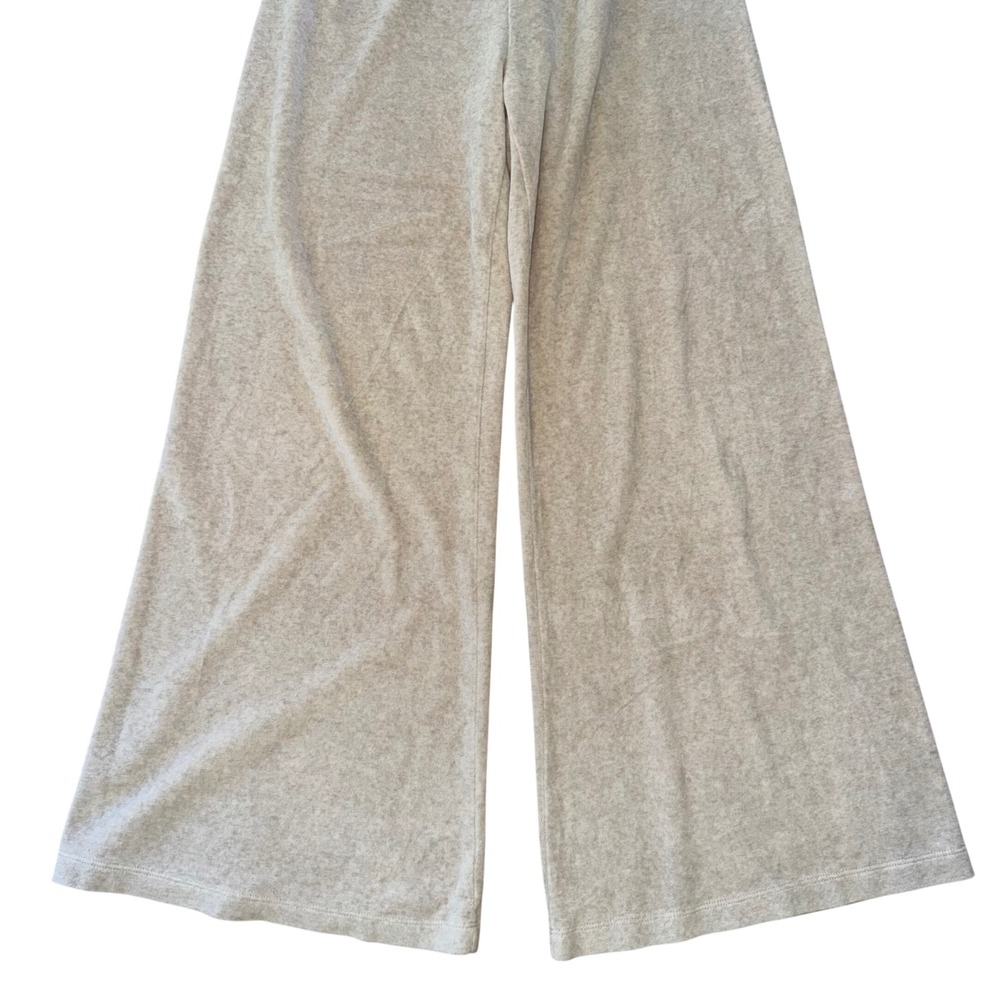 Suzie Kondi Jumpsuit Medium Women Oatmeal Good Velour Wide Leg Spaghetti Strap - Picture 4 of 10